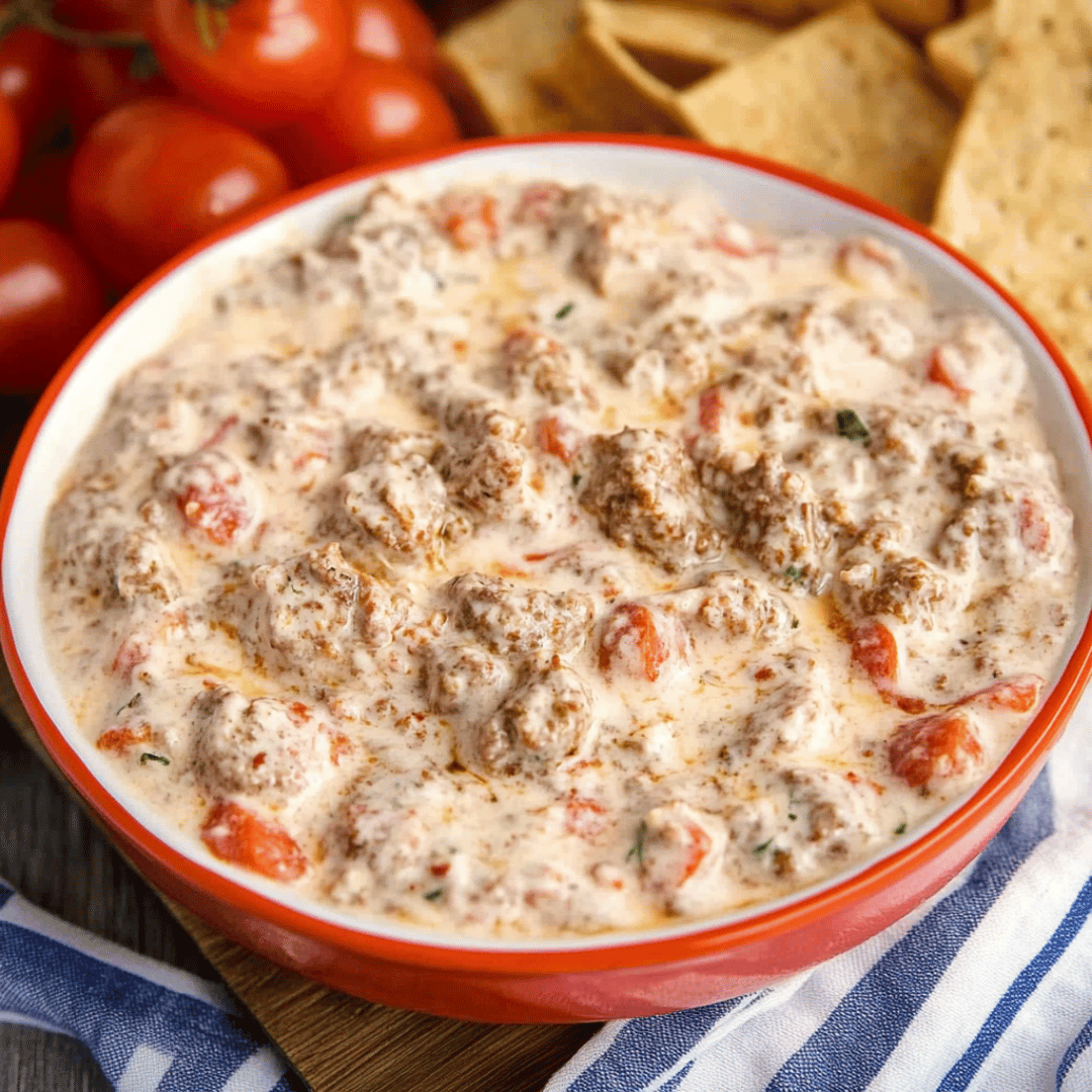 3-Ingredient Cream Cheese Sausage Dip (The Easiest, Most Addictive Party Dip Ever!)