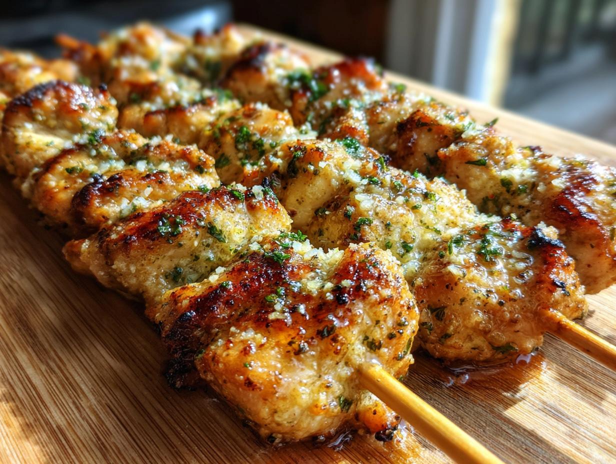 Garlic Parmesan Chicken Skewers