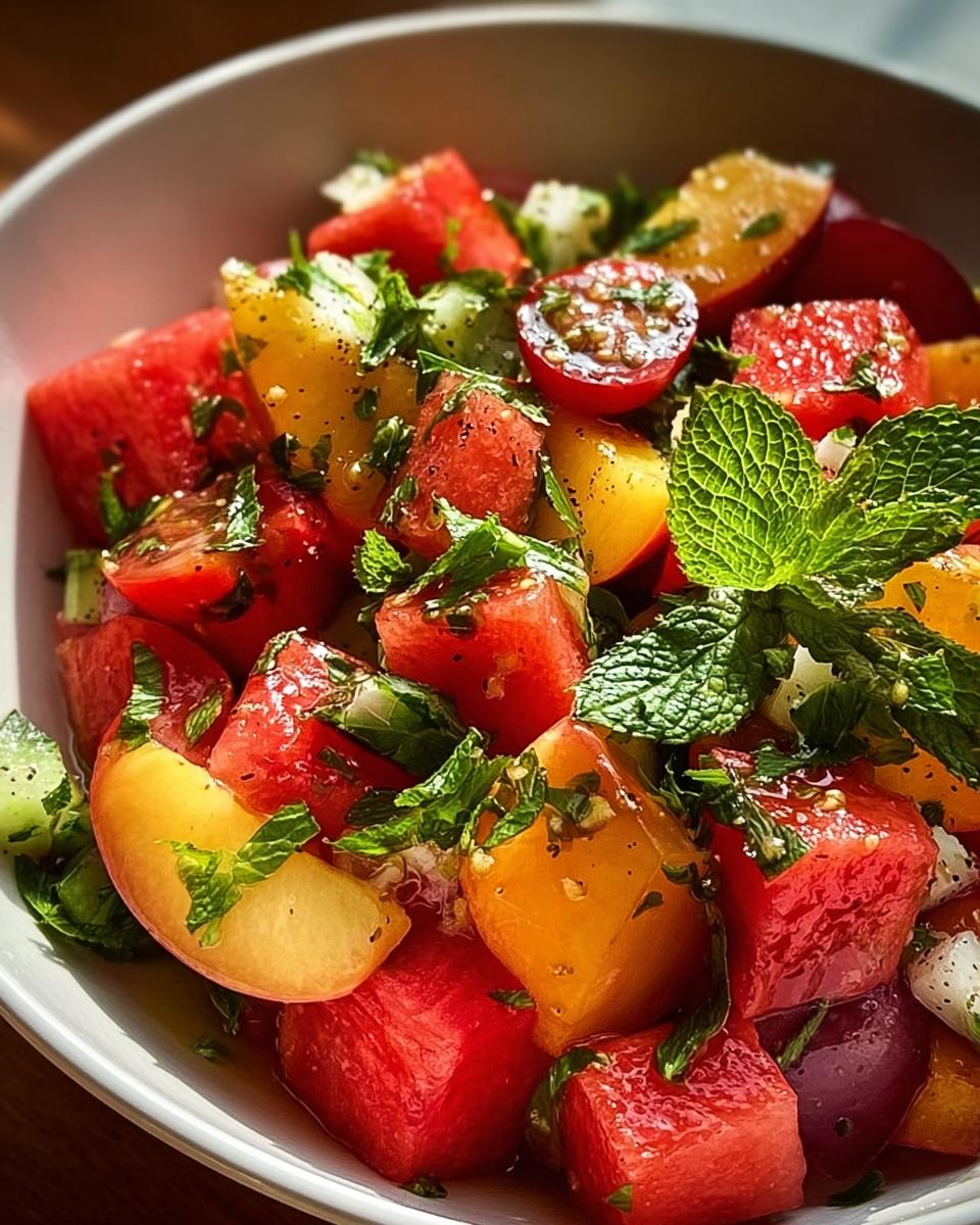 Peach Watermelon Salad - detail 1