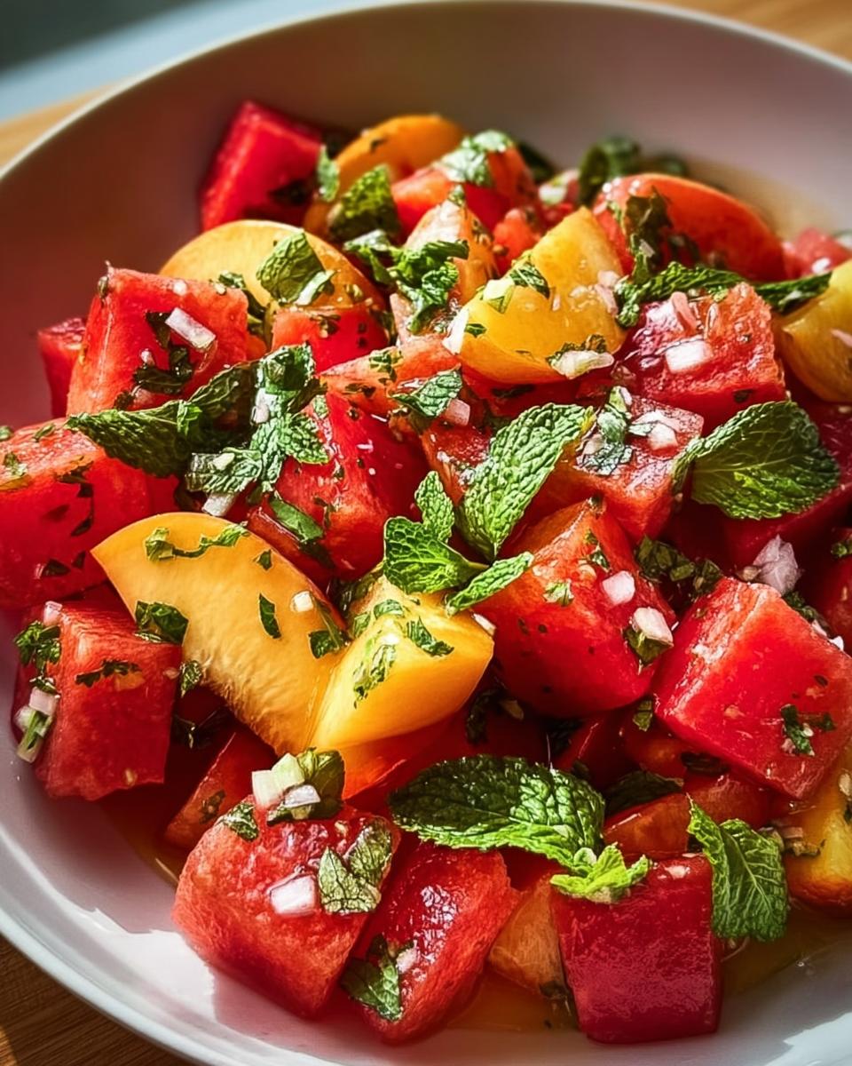Peach Watermelon Salad - detail 2