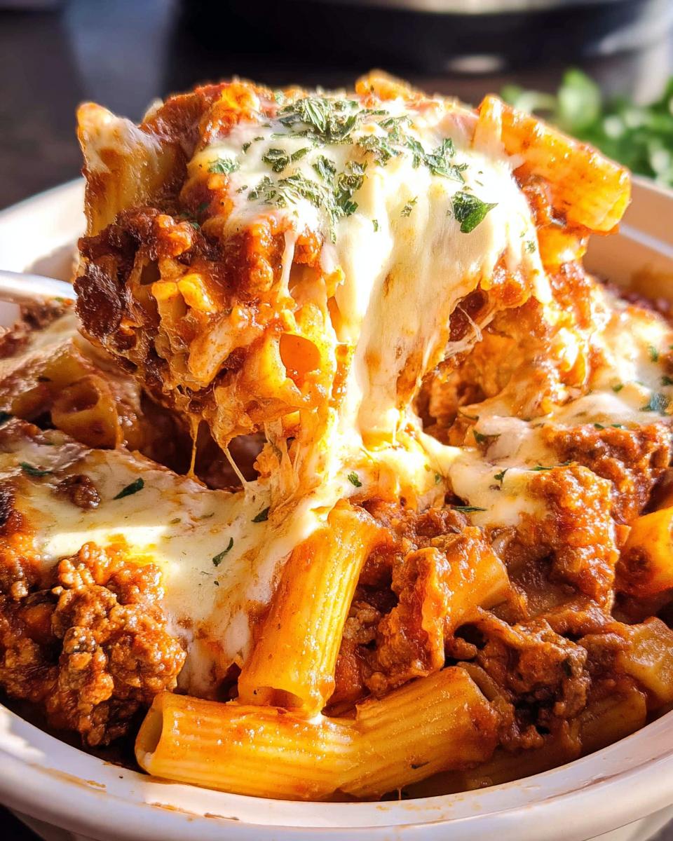 crock pot pizza casserole - detail 1