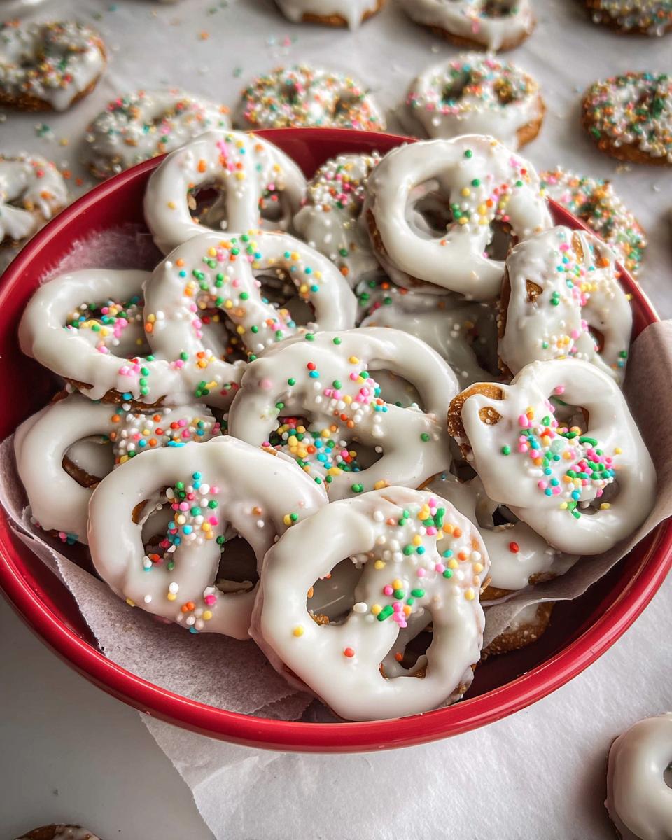 white chocolate pretzels - detail 1